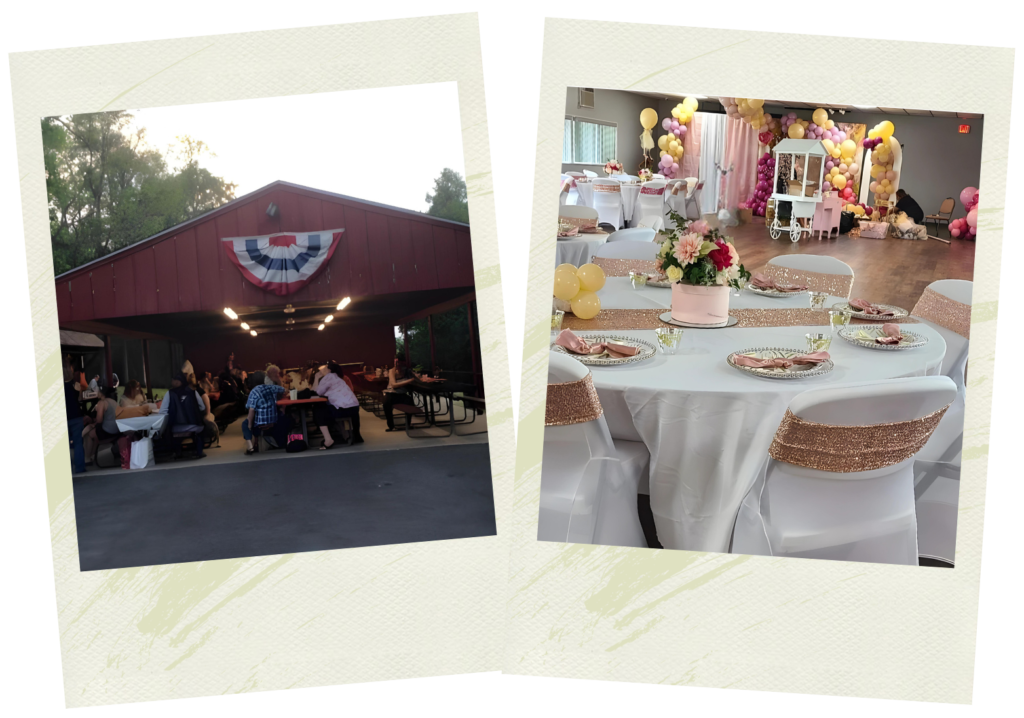 Images of the Outdoor pavilion and banquet hall